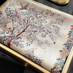 Satin Scarf 180x80CM Floral Bird Print Shawl Lightweight Summer Wrap for Women 07FC0E-D4 - KOEEK