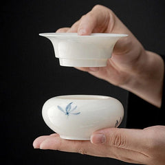 Hand Painted Butterfly Orchid Ceramic Tea Infuser Tea Maker Loose Tea Leaf Spice 07FC0E-D4 - KOEEK