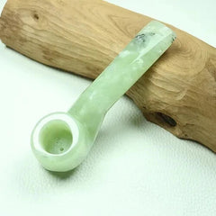 Natural Green Jade Gemstone Carved Straight Pipe Smoking Tobacco Cigarette Pipes 07FC0E-D4 - KOEEK