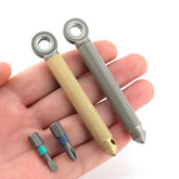 Titanium Brass S2 steel Multi Tools Card Screwdriver Pocket Outdoor keychain EDC 07FC0E-D4 - KOEEK