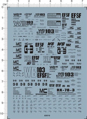 Detail Up 1/144 Scale Rx-78-3 G3 G-3 HG GDM Model Water Slide Decal Black 07FC0E-D4 - KOEEK