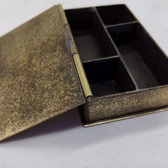 Vintage Brass Tobacco Box Landscape Relief Pure Copper Ink Cartridge Pipe Case 07FC0E-D4 - KOEEK