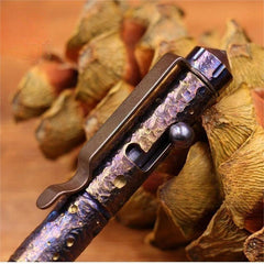 Handmade Titanium Bolt Action Ballpoint Pen EDC Signing Writing Pocket Pen Gift 07FC0E-D4 - KOEEK