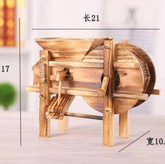 Wooden Hand Crank Farm Tool Model Harvest Theme Desk Decor Craft Ornament 07FC0E-D4 - KOEEK