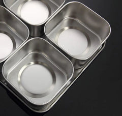 Stainless Steel Seasoning Box Set Creative Seasoning Jar 6 Grid 8 Grid 07FC0E-D4 - KOEEK