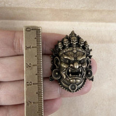 Tibetan Copper Mahakala Head Pendant Vintage Antique Style 07FC0E-D4 - KOEEK
