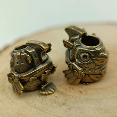 Robot Bird Brass Bead Parachute Cord Knife Lanyard Pendant EDC DIY Accessories 07FC0E-D4 - KOEEK