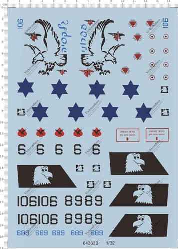 Super Detail Up 1/32 Scale Israeli airforce F15 F15I Model Kit Water Decal 07FC0E-D4 - KOEEK