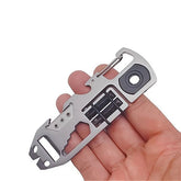 EDC Stainless Steel Key chain Pry Bar Crowbar Pocket Outdoor Multi Card Tools 07FC0E-D4 - KOEEK