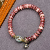 8.2x3.2mm Bead Bracelet Single Loop Tibetan Style Mala Prayer Beads Bracelet 07FC0E-D4 - KOEEK