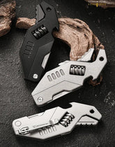 EDC Titanium Alloy Multi Tools Adjustable Wrench Pocket Folding Knife Keychain 07FC0E-D4 - KOEEK