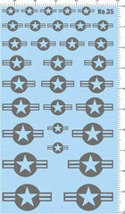 Universal USAF US Air Force Military Insignia Roundel Markings Water Decal Grey 07FC0E-D4 - KOEEK