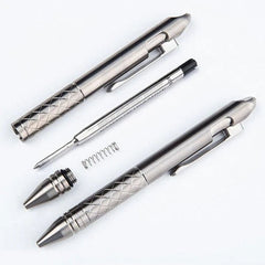 Titanium Pocket Ball Pen Ballpoint Pen Office Signature Clip Switch Outdoor EDC 07FC0E-D4 - KOEEK
