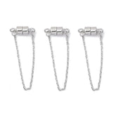 3x Sterling Silver Magnetic Clasp w/ Chain for Bracelet Necklace 07FC0E-D4 - KOEEK