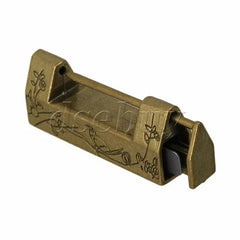 Chinese Old Style Antique Carved Bird Flower Leaf Padlock Lock With Key 07FC0E-D4 - KOEEK