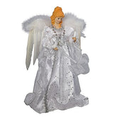 White and Silver Angel with Gold Feather Wings Light Up Christmas Tree Topper 07FC0E-D4 - KOEEK