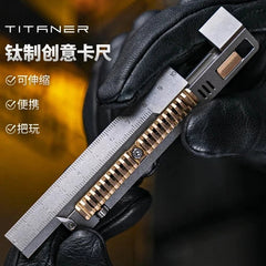 Titanium Alloy Ultralight Metric Ruler Measurement Ruler Math Portable EDC Tools 07FC0E-D4 - KOEEK