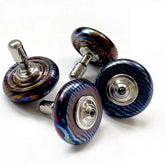 1pcs EDC Titanium Damascus Spinning Top Multicolor Fidget Toy Gyro Gyroscope Toy 07FC0E-D4 - KOEEK
