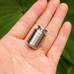 Titanium Waterproof Container Gas Tank EDC Survival Pill Box Keychain Survival 07FC0E-D4 - KOEEK