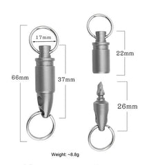 Titanium Insert Buckle Gimbal Ring Portable Double Keychain Tool Pendant EDC 07FC0E-D4 - KOEEK