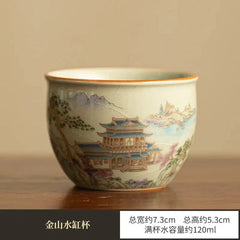 Chinese Tea Tureen Pottery Handmade Color Enamel Kungfu Teacups 07FC0E-D4 - KOEEK