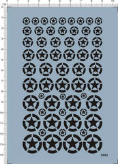 Detail Up 5-19mm WWII US ARMY Star Markings Military Insignias Water Decal Black 07FC0E-D4 - KOEEK