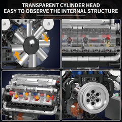 new Mould King V8 Engine Building Blocks Sets, MOC Scale Model Kit with Battery... MOULD KING - KOEEK