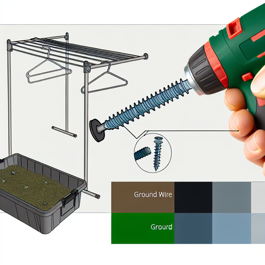 Can the ground wire be connected to the expansion screw for installing the clothes drying rack?