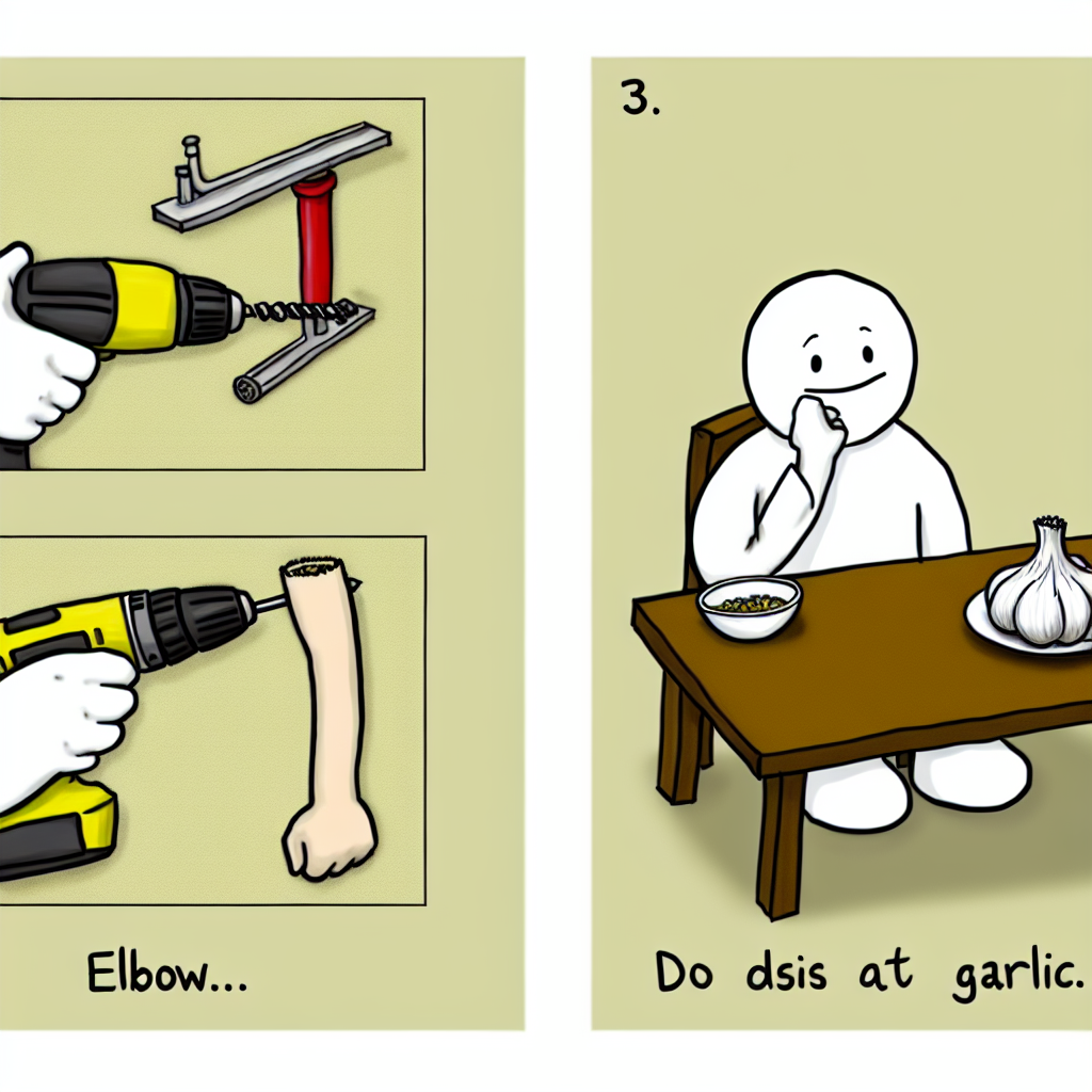 You need to use an electric drill to make elbow, and you need garlic to eat elbow!