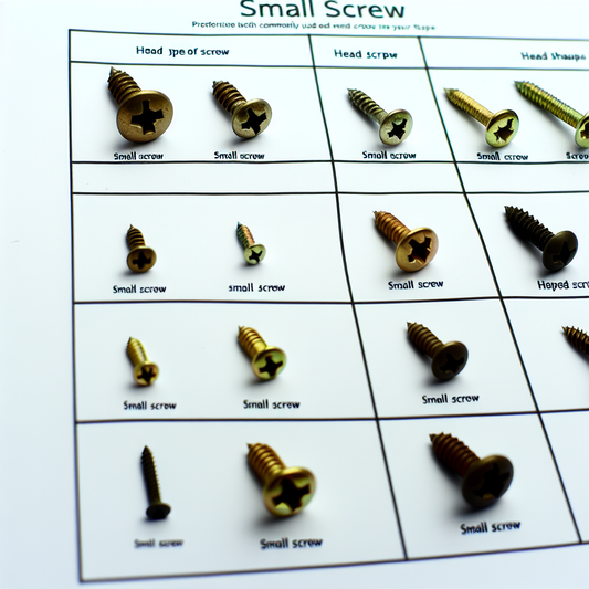 Commonly used small screw types and head shapes picture reference table