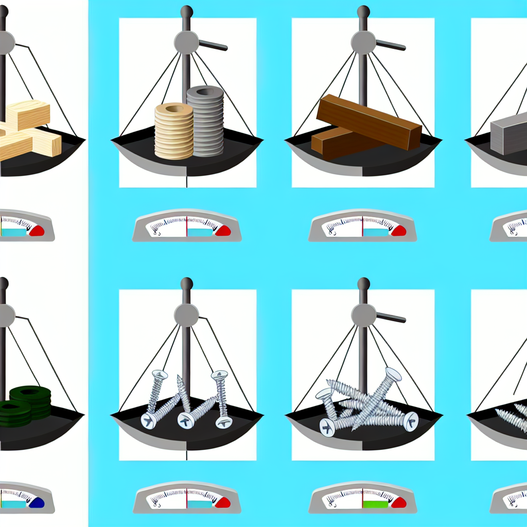 What are the differences in weight between hardware products made of different materials?