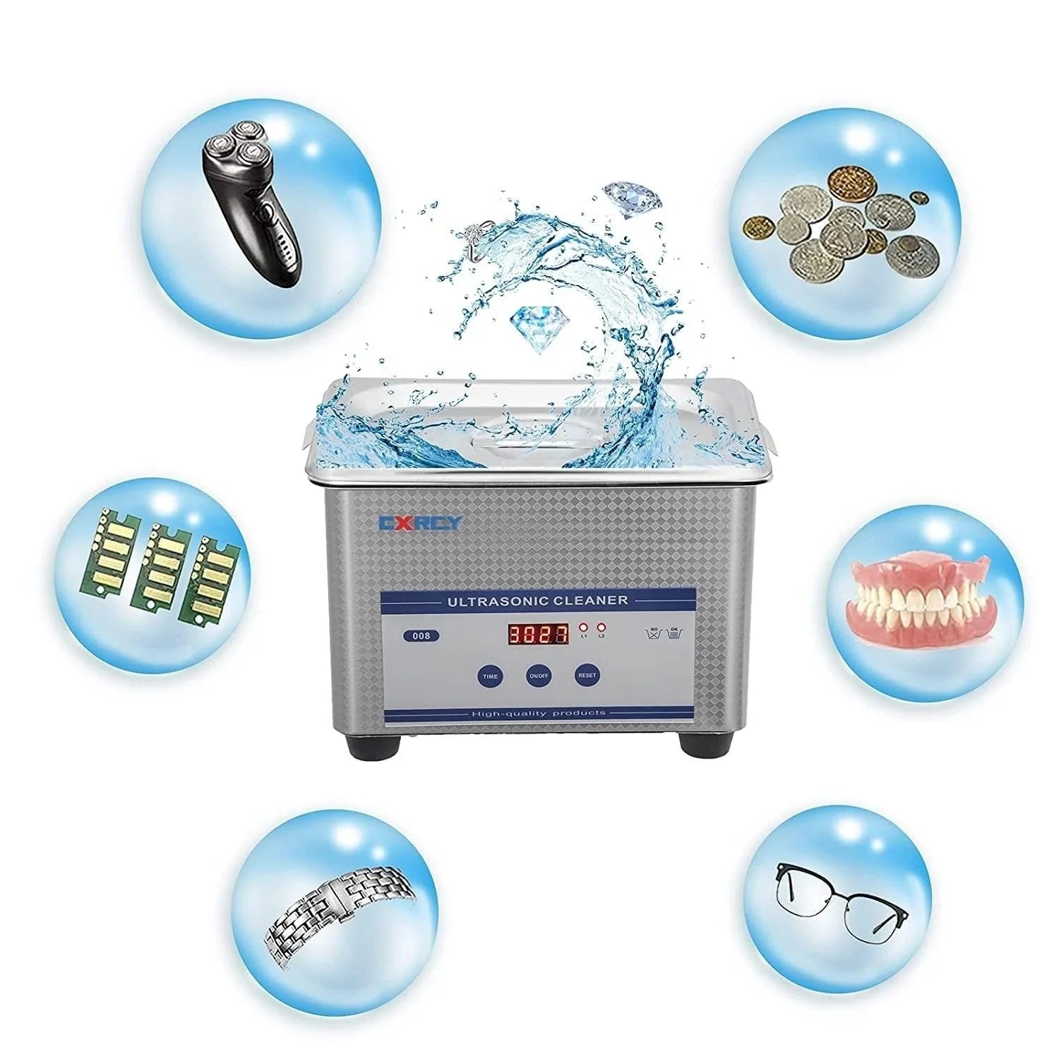 0.8-liter ultrasonic jewelry cleaner Professional cleaning equipment 07FC0E-D4 - KOEEK [3]