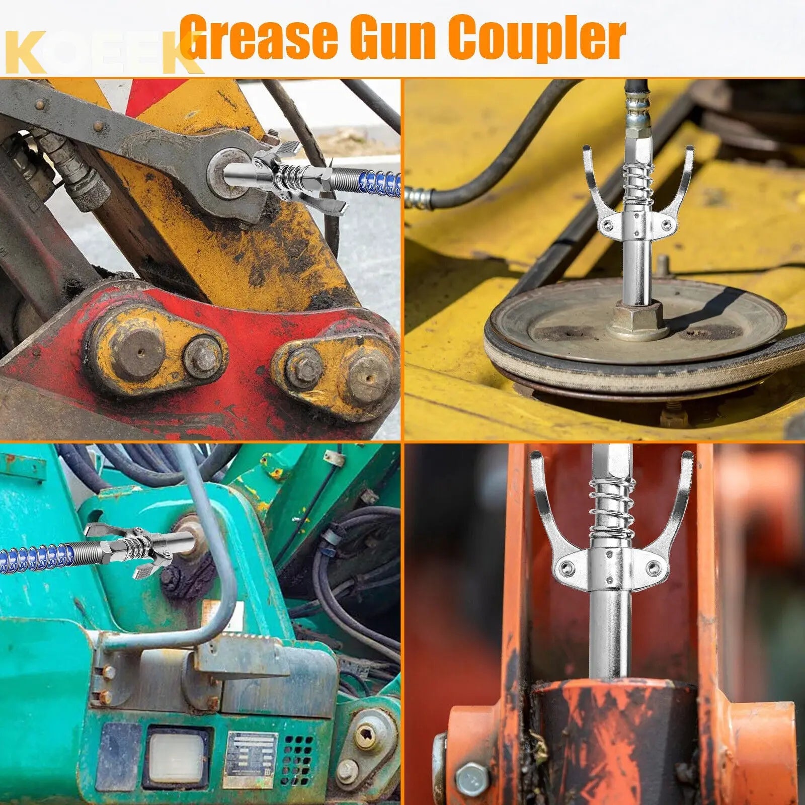 10000PSI Grease Gun Coupler Quick Release Lock Oil Injection Nozzle No Leak koeek - KOEEK