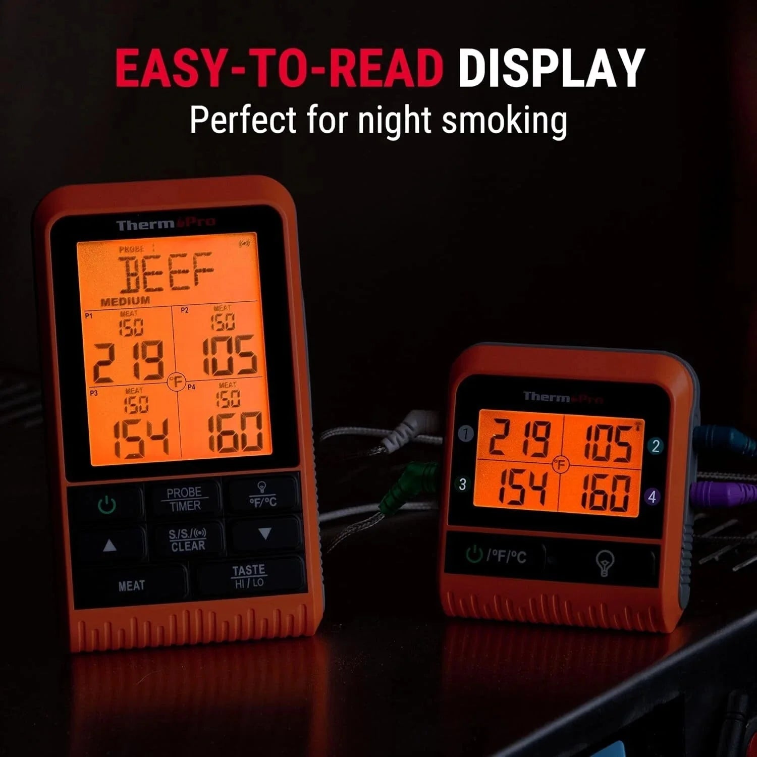1000 Foot Wireless Meat Thermometer, Digital for Grilling and Smoking 07FC0E-D4 - KOEEK [8]