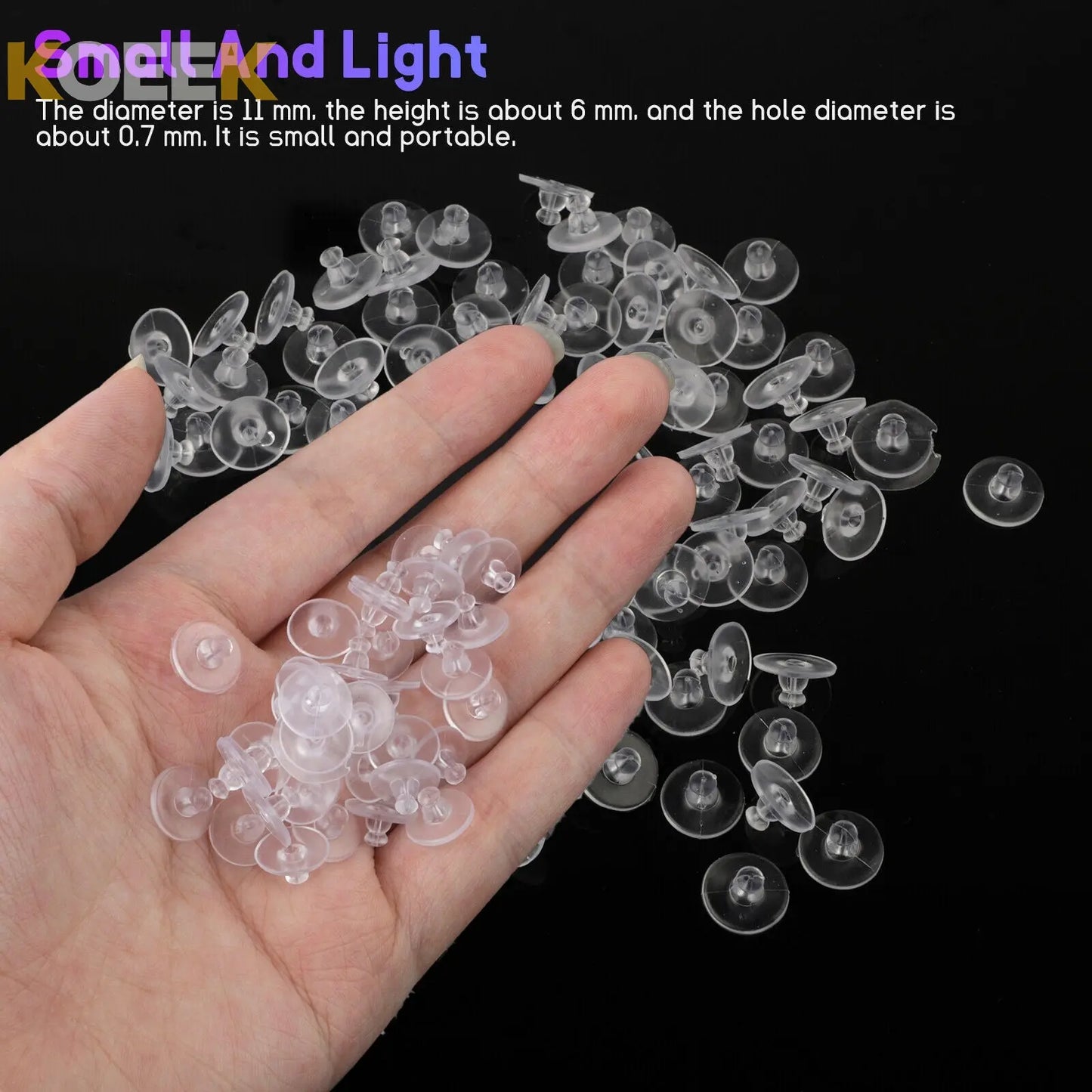 100Pcs Clear Earring Backs Safety Ear Stoppers Replacement Fish Hook Post Studs koeek - KOEEK