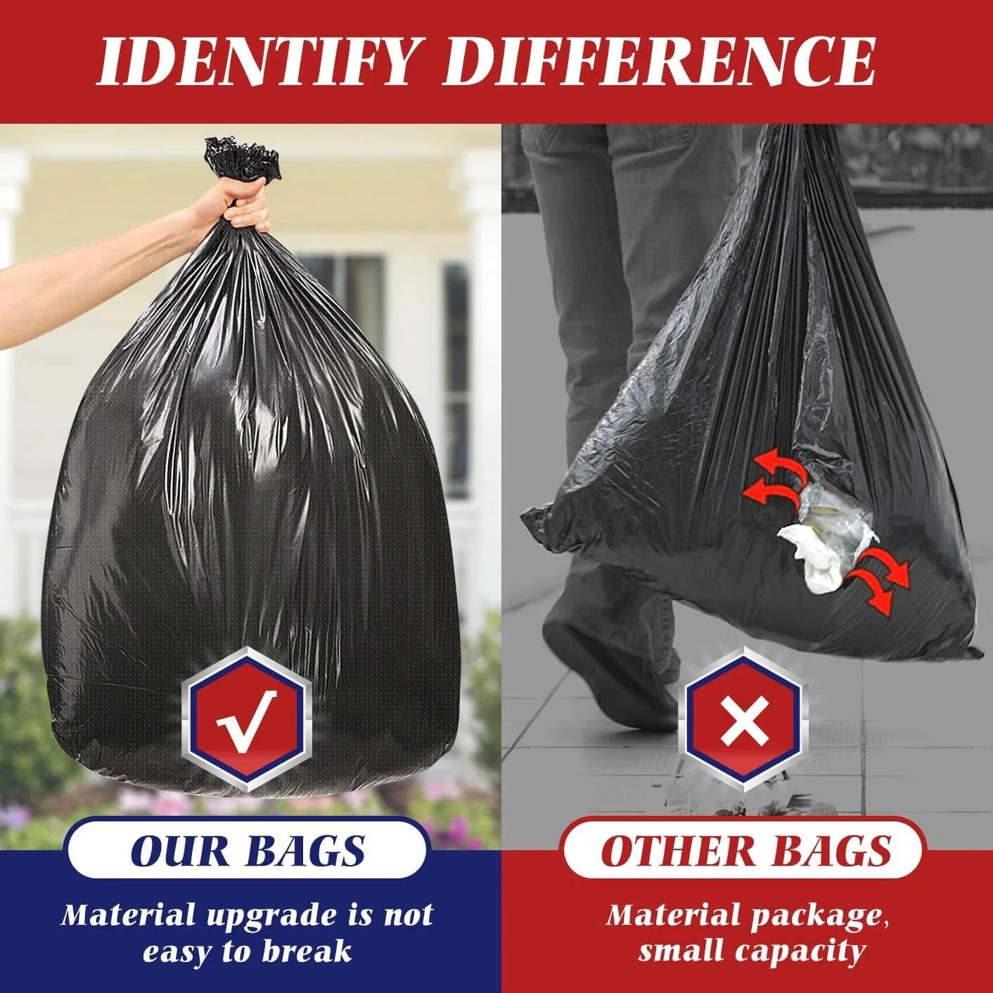 100-pack large garbage bags (with drawstring) durable garbage bags 07FC0E-D4 - KOEEK [6]