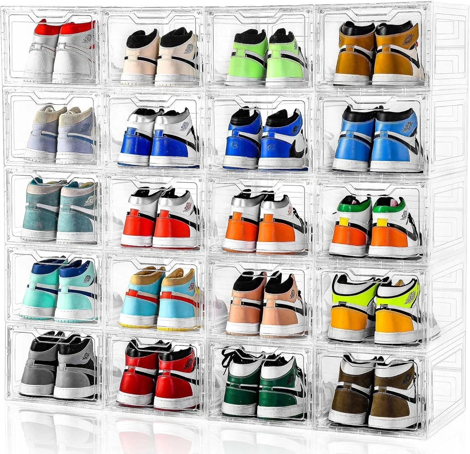 10-Pack Large Shoe Box Clear plastic stackable shoe box,holds up to size13 shoes 07FC0E-D4 - KOEEK [6]