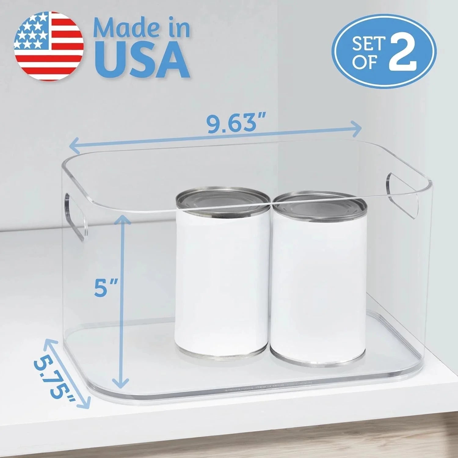 10“ x 6” Clear Open Food Storage Container, 2-Piece Set, with Handles 07FC0E-D4 - KOEEK [5]