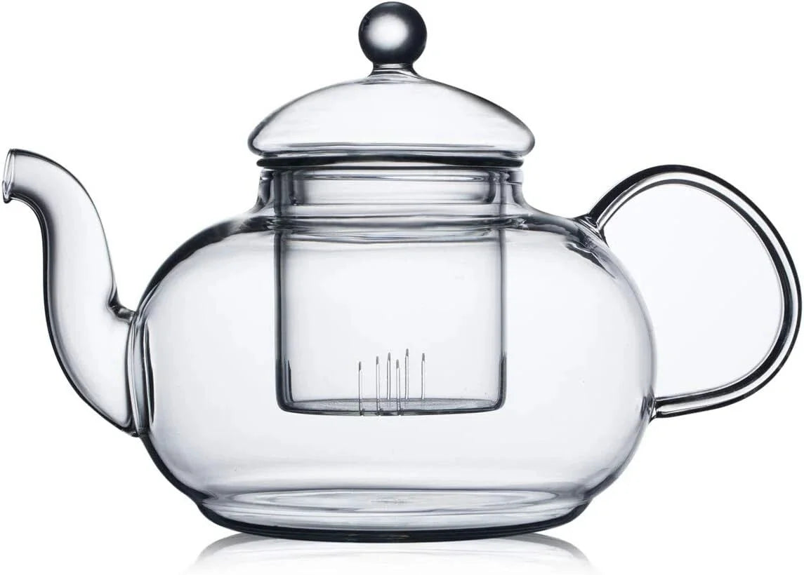 1200ml Glass Teapot with Removable Infuser,Stovetop Safe Tea Kettle,Blooming 07FC0E-D4 - KOEEK [1]