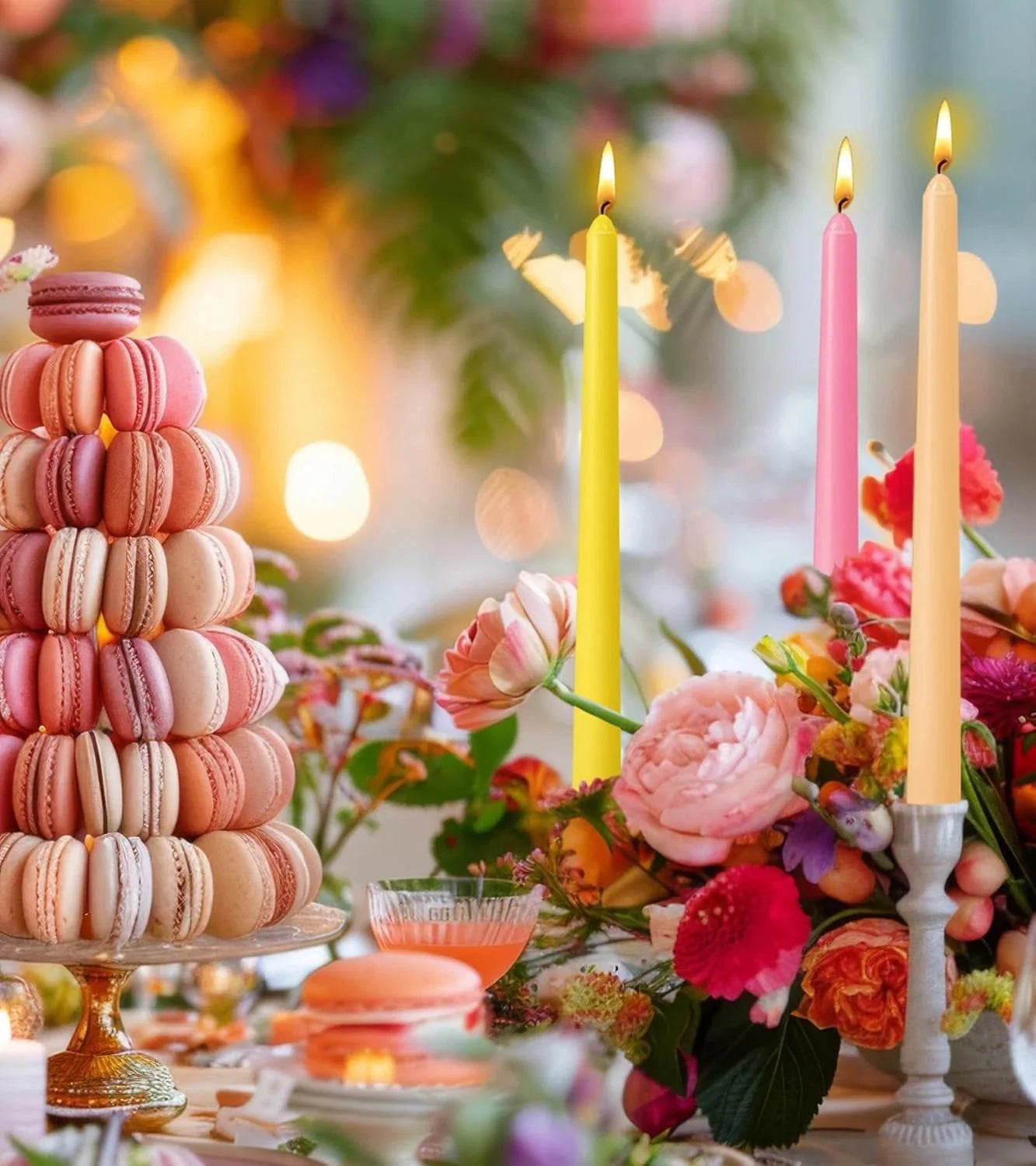 12 Pack 10 inch Multi-Color Taper Candle Set for Holiday Dinner Party 07FC0E-D4 - KOEEK [5]