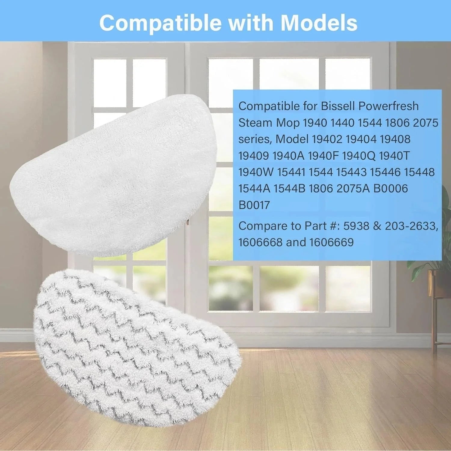 12-Pack 1940 Steam Mop Replacement Pads for Bissell Powerfresh Steam Mop 07FC0E-D4 - KOEEK [2]