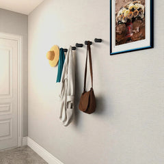12-piece wooden wall hook set, black decorative coat hooks, wall-mounted 07FC0E-D4 - KOEEK [2]