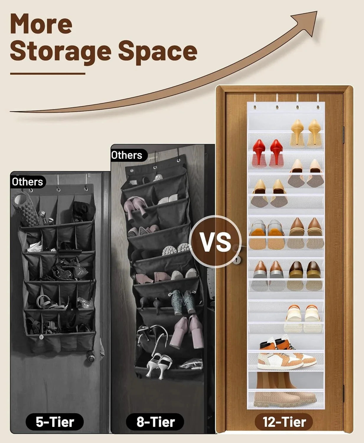 12-tier door-mounted shoe rack Large-capacity hanging shoe rack 07FC0E-D4 - KOEEK [3]