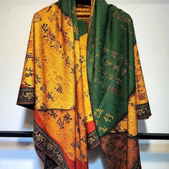 140x140cm Double Sided Xiangyun Silk Scarf Chinese Style Shawl Wrap 1pc 07FC0E-D4 - KOEEK [1]