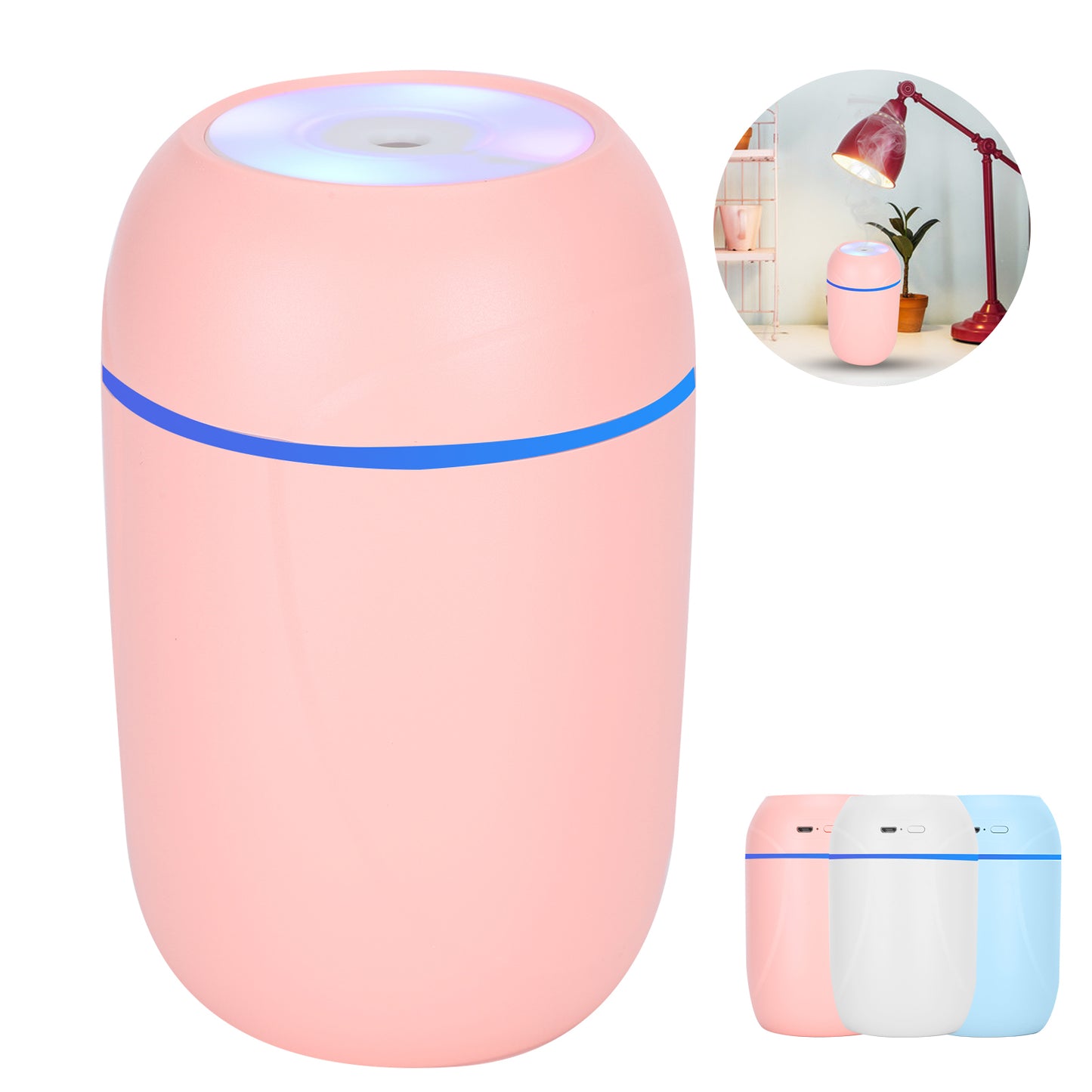 ny 300ml luftfukter USB-lading Aroma Oil Diffuser Portable Mute Car Air F ABE