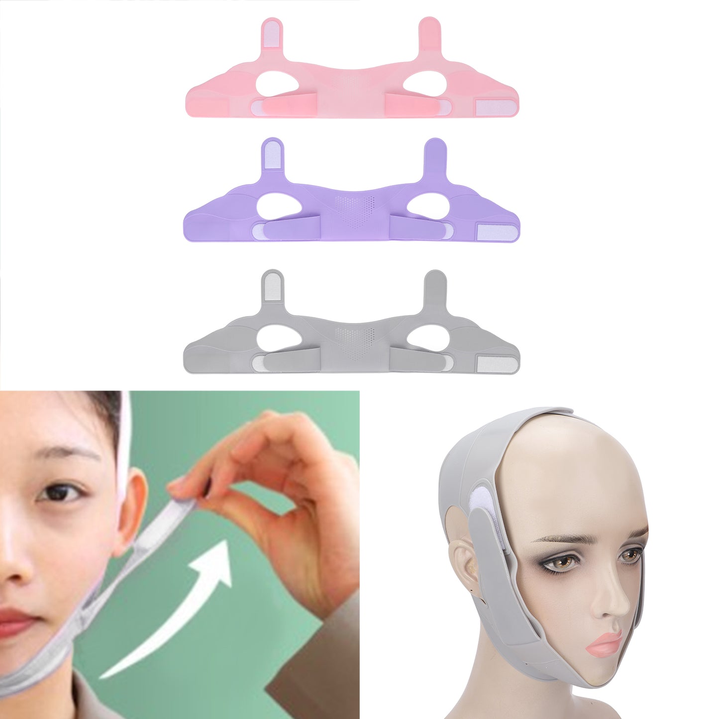 new Facial Slimming Strap Silicone Soft Elastic Double Chin Reducer V Line Face ABE koeek - KOEEK