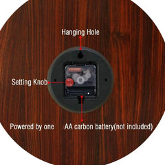 14''Silent Non-Ticking Wall Clock,Arabic Numerals Pattern Wooden Round Clock 07FC0E-D4 - KOEEK [3]