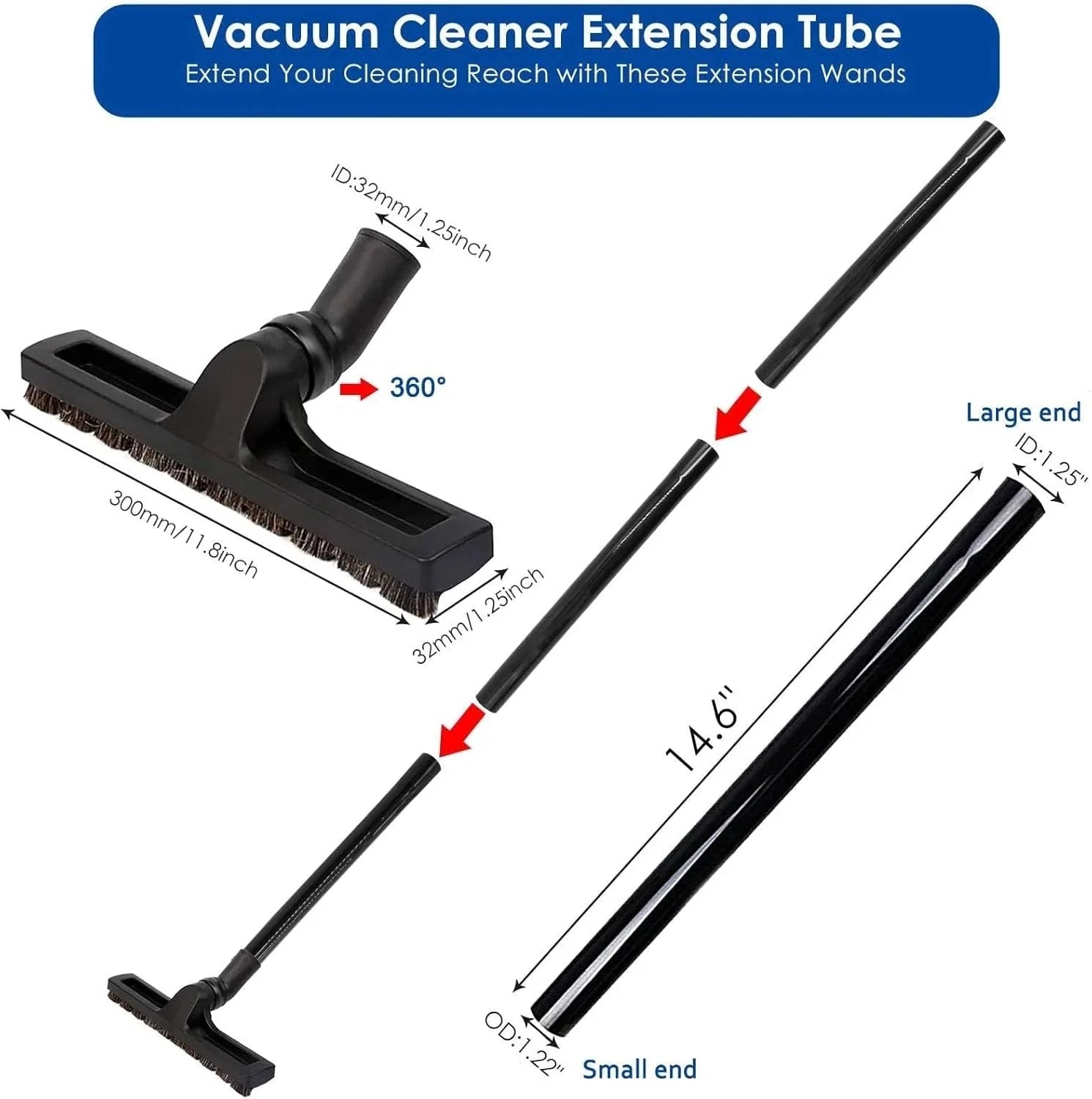 14-piece universal vacuum cleaner accessory and brush head set 07FC0E-D4 - KOEEK [6]