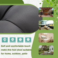 15 Folding Footstool for Patio,Small Outdoor Decorative Bench,Washable Dark Gray 07FC0E-D4 - KOEEK [3]