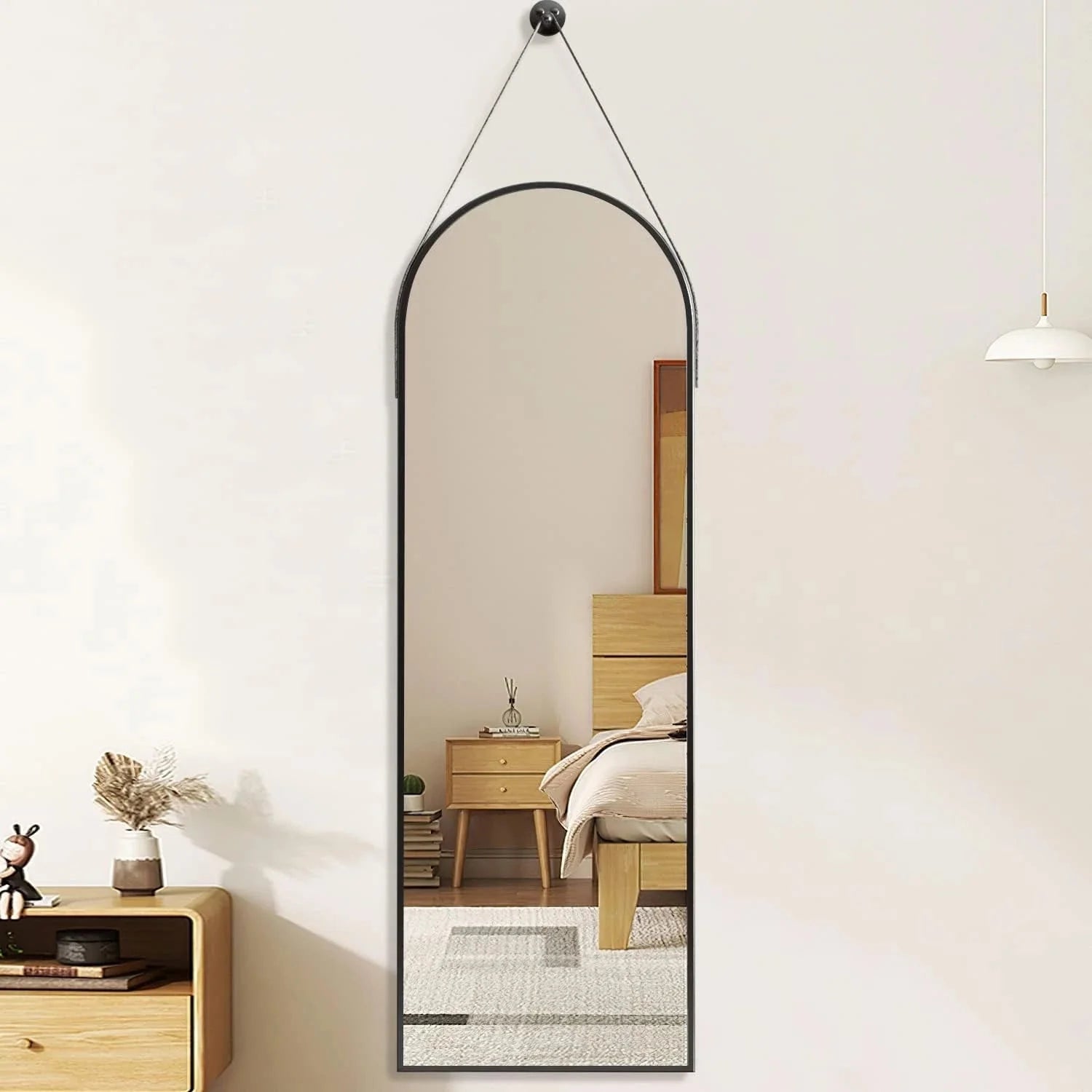 16''x48'' Arched Full Length Mirror for Wall,Full Body Arched-Top Hanging Mirror 07FC0E-D4 - KOEEK [3]
